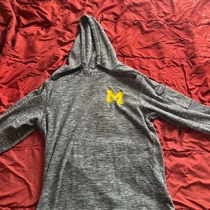 Gray Hooded Sweater with Yellow Logo